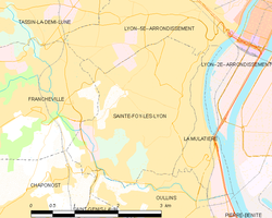 Map commune FR insee code 69202